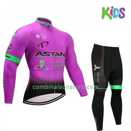 Combinaison Cycliste M/L + Collant sans Bretelles 2017 Astana Pro Team Enfant N003